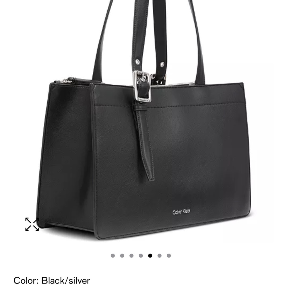 *HP*~EUC - 👛 Calvin Klein Black and Silver Shoulder Bag with Sleek Design Havana